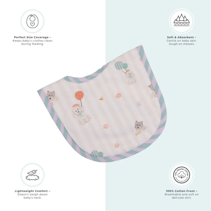 Abracadabra Cotton Jersey Newborn Bib Set (Pack of 3) - Puppy Love - 0-12 Months