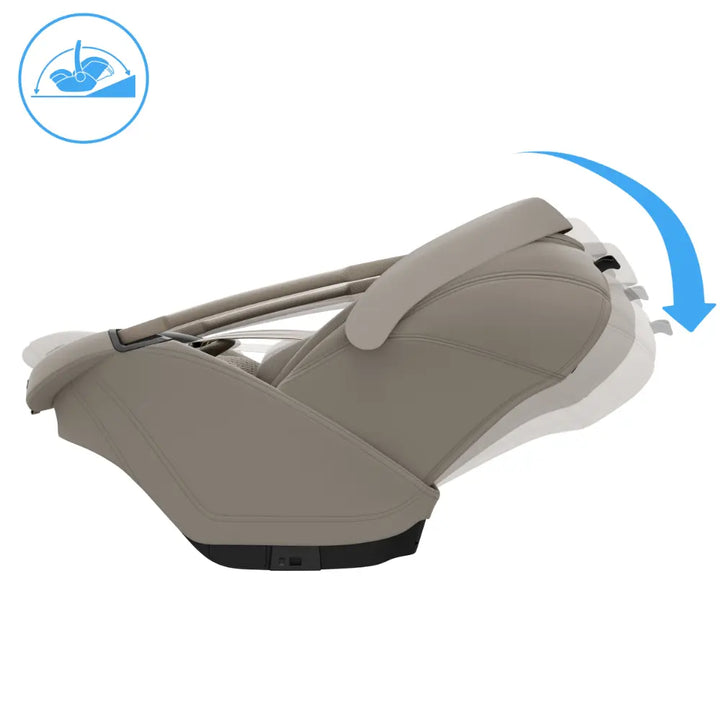 Maxi-Cosi Coral Slide Pro i-Size Newborn Car Seat, SLIDETECH®2 Sliding Car Seat Technology, Rear Facing, Carry Strap, 3 Recline Positions, Side Impact Protection, Climaflow Ventilation, Lightest Car Seat Only 2.5Kg, 0-24 Months - Sapphire Sand