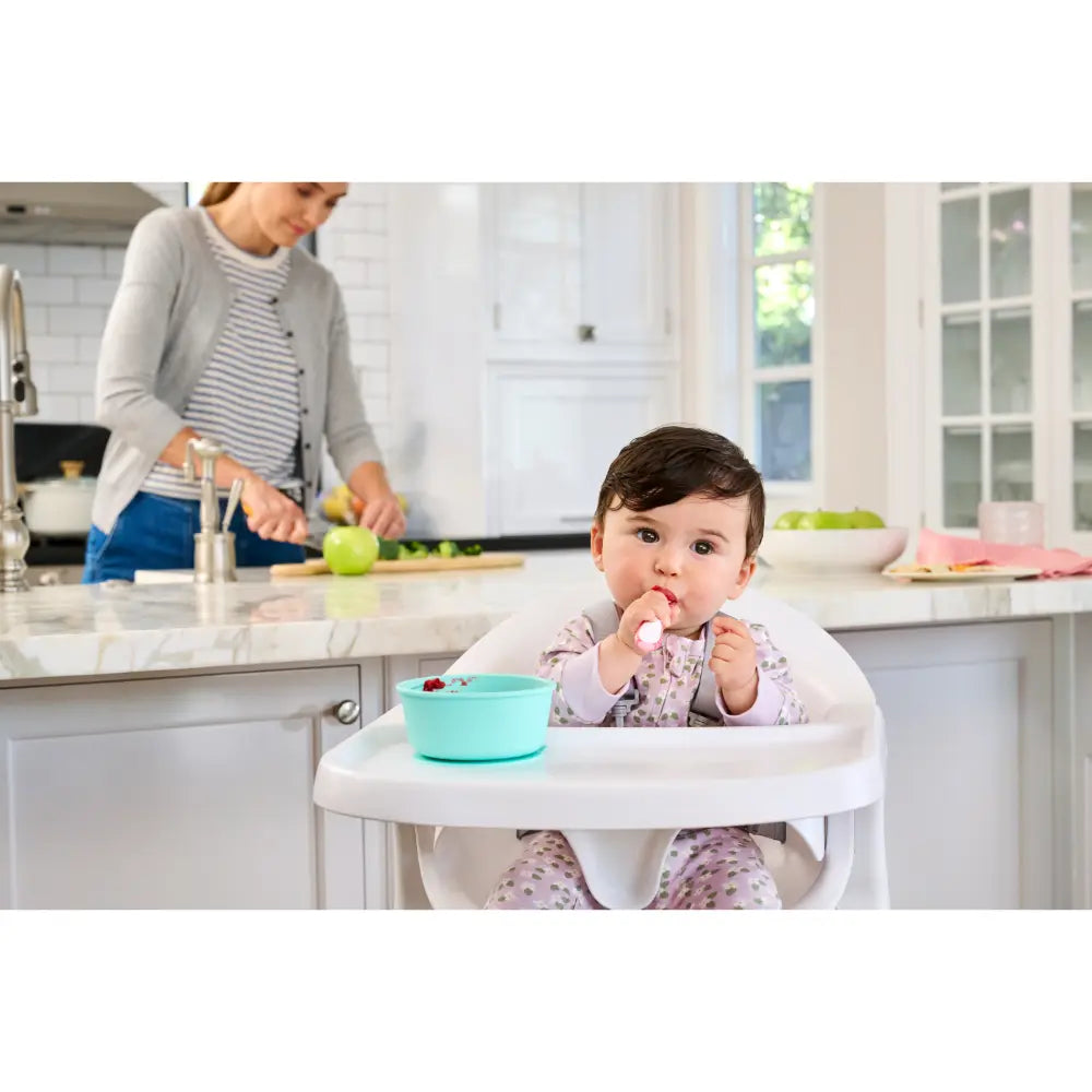 Munchkin Gentle Dip Multistage Infant Spoon Set, Silicone Self-Feeding Spoons for Baby-Led Weaning, Stage 1 &amp; Stage 2, BPA-Free, 4+ Months - Pink / Purple