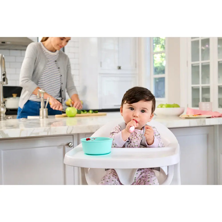 Munchkin Gentle Dip Multistage Infant Spoon Set, Silicone Self-Feeding Spoons for Baby-Led Weaning, Stage 1 &amp; Stage 2, BPA-Free, 4+ Months - Pink / Purple
