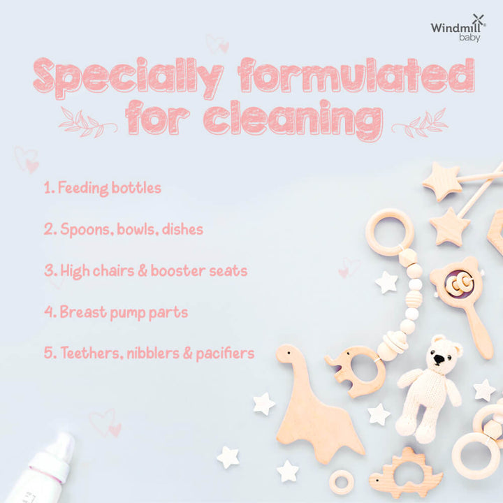 Windmill Baby Natural Fragrance Free Bottle Cleaning Liquid - 175ml