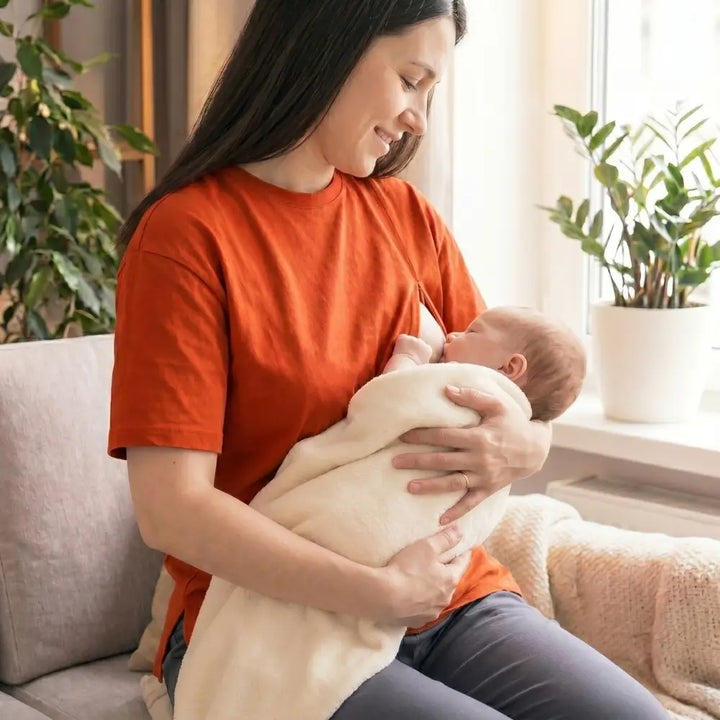 SOL MAMA Double Zip Nursing Top - Rust