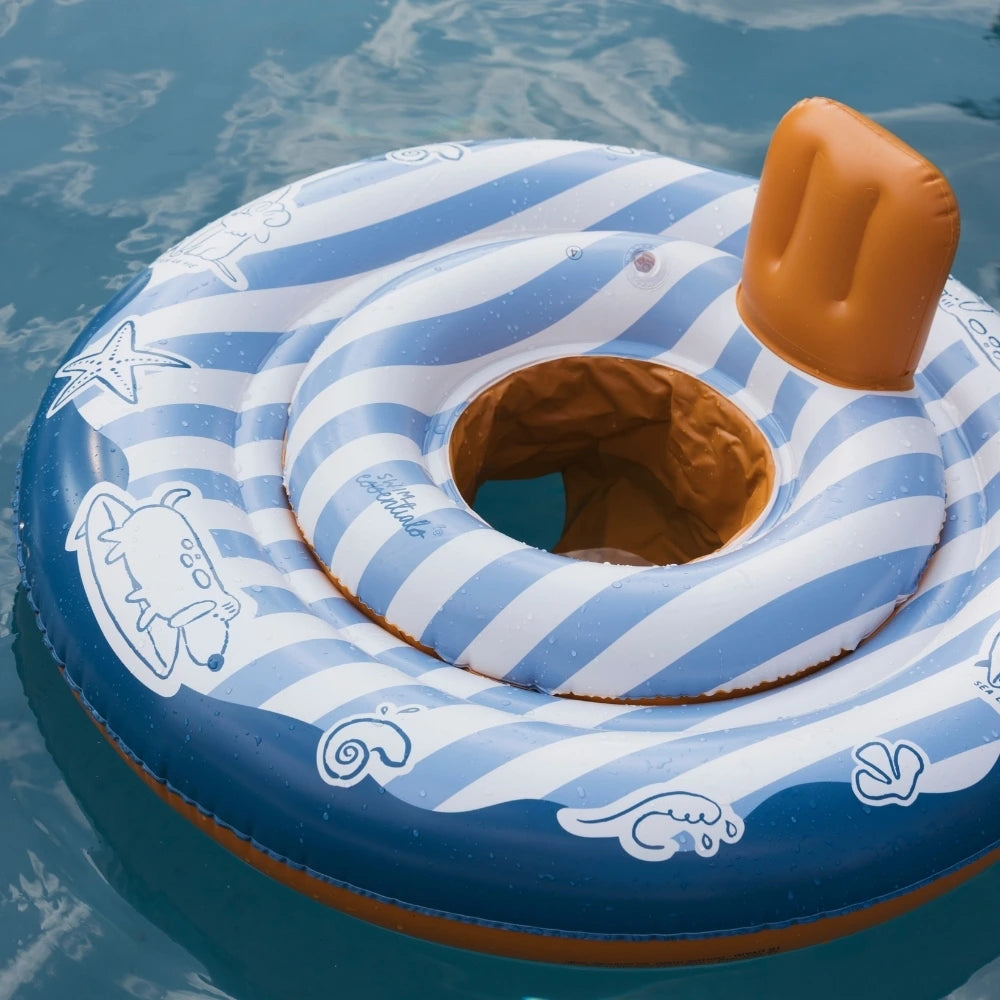 Swim Essentials Baby Float,  Inflatable PVC Baby Swim Seat for Infants 1–2 Years (11kgs to 15kgs), Blue/Red - Surfer