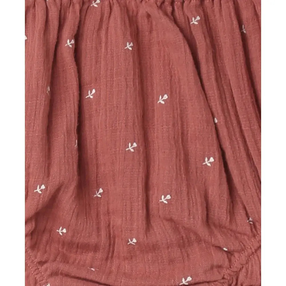 Sweetlime By AS Peter Pan Collar Cotton Dress &amp; Bloomer Co-ord Set - Brown