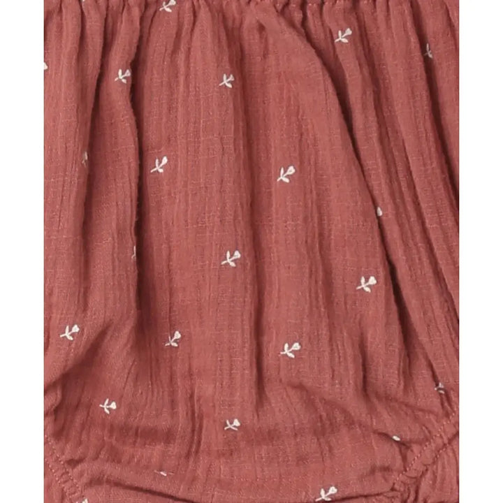 Sweetlime By AS Peter Pan Collar Cotton Dress &amp; Bloomer Co-ord Set - Brown