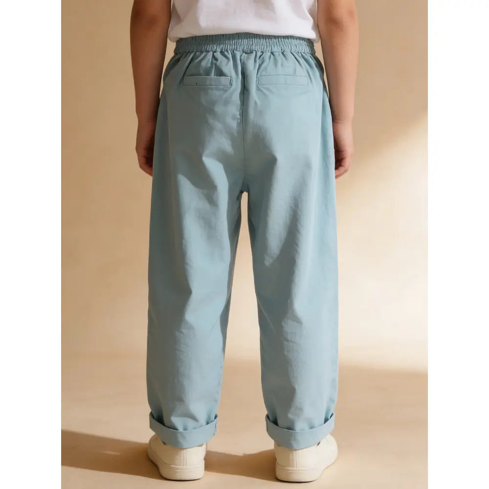 The Baby Trunk Unisex Comfy Patch Pants - Sea Blue and White