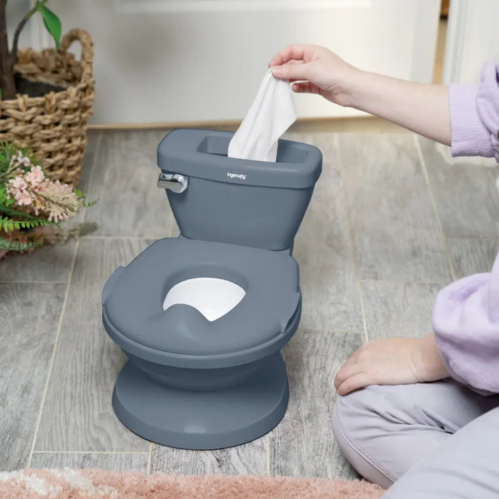 Ingenuity My Size Potty Pro 2-in-1 Toddler Potty Training Toilet with Flush Sound &amp; Detachable Potty Ring, 18 - 60 months, Blue