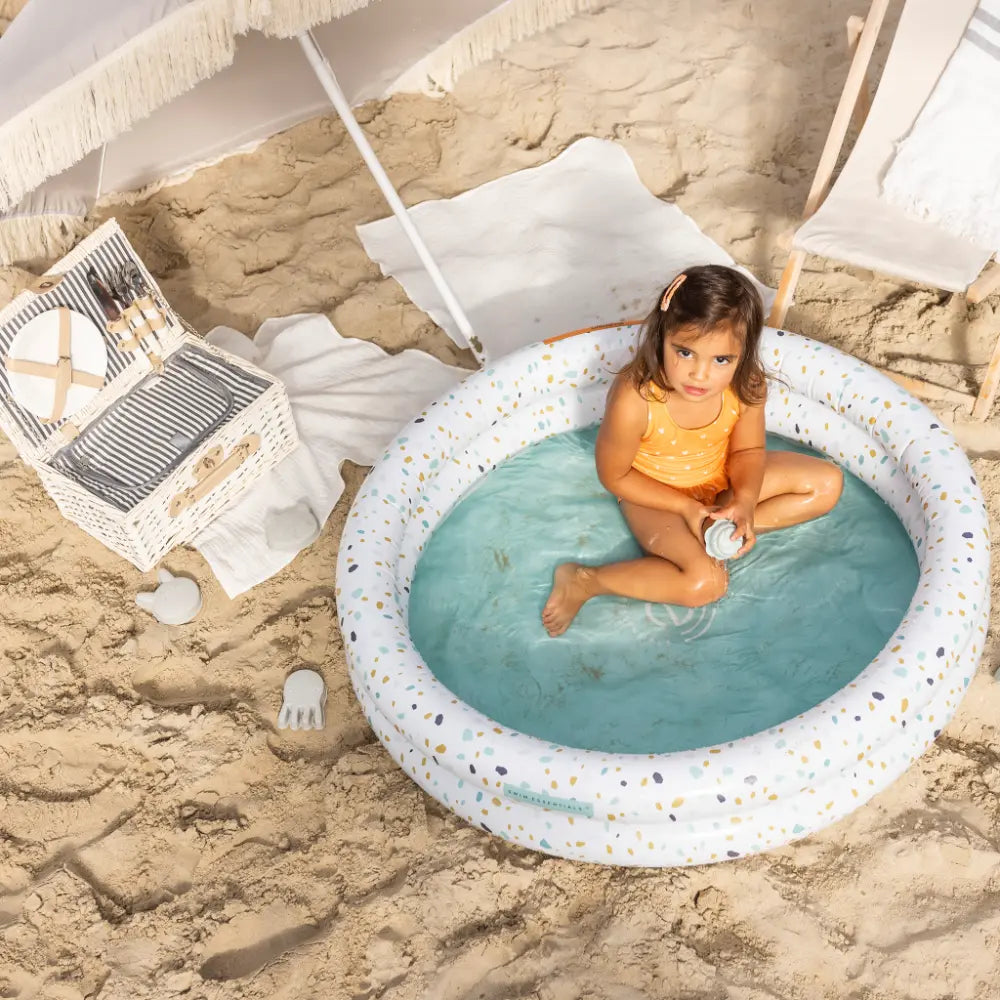 Swim Essentials Kids Pool, Inflatable PVC 100 cm Pool for Kids 1–3 Years, White - Terrazo Dream