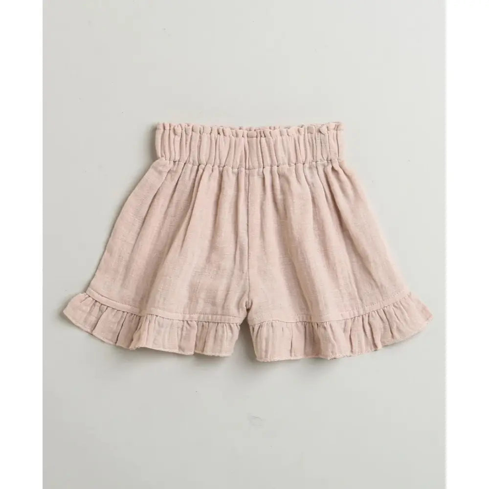 Sweetlime By AS Pumpkin &amp; Floral Print Ruffle Organic Cotton Co-ord Set - Off-White &amp; Peach
