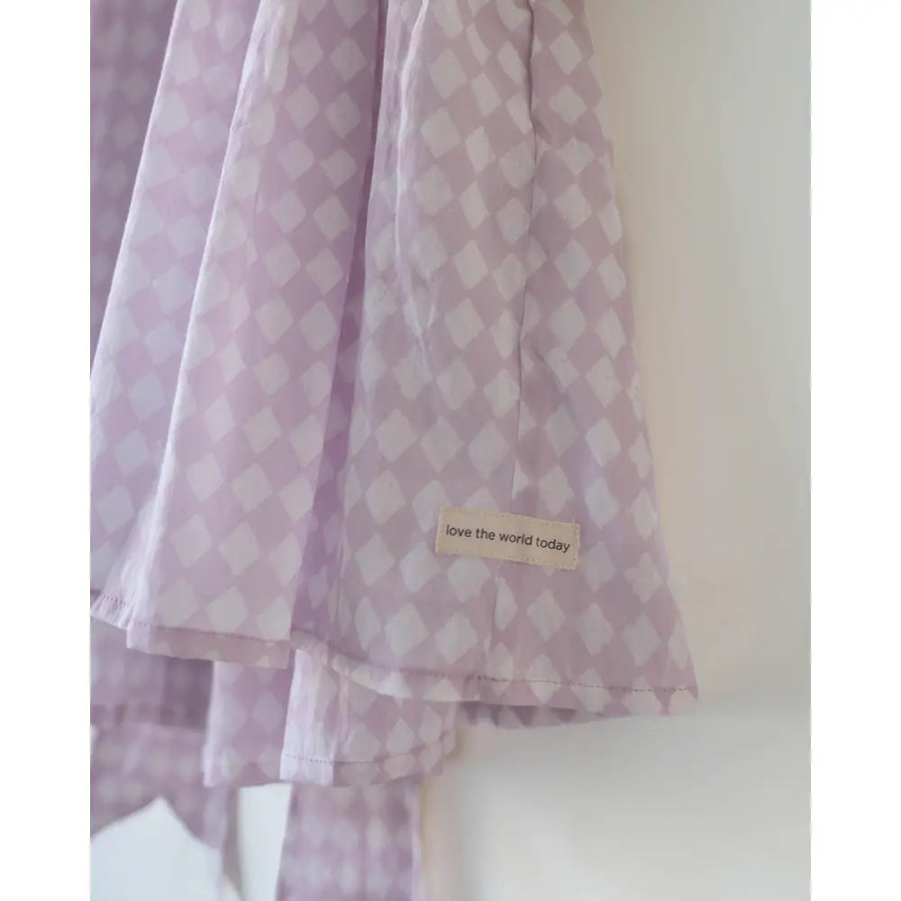 Love The World Today Bloom Dress In Lilac Rhombus For Girls