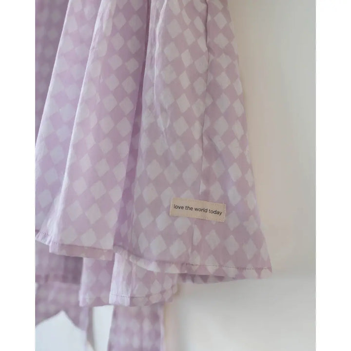 Love The World Today Bloom Dress In Lilac Rhombus For Girls