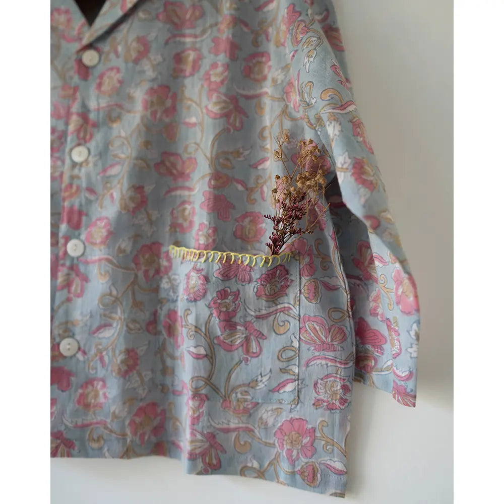 Love The World Today Cloud Drift Shirt For Boys In Sky Blue Butterfly