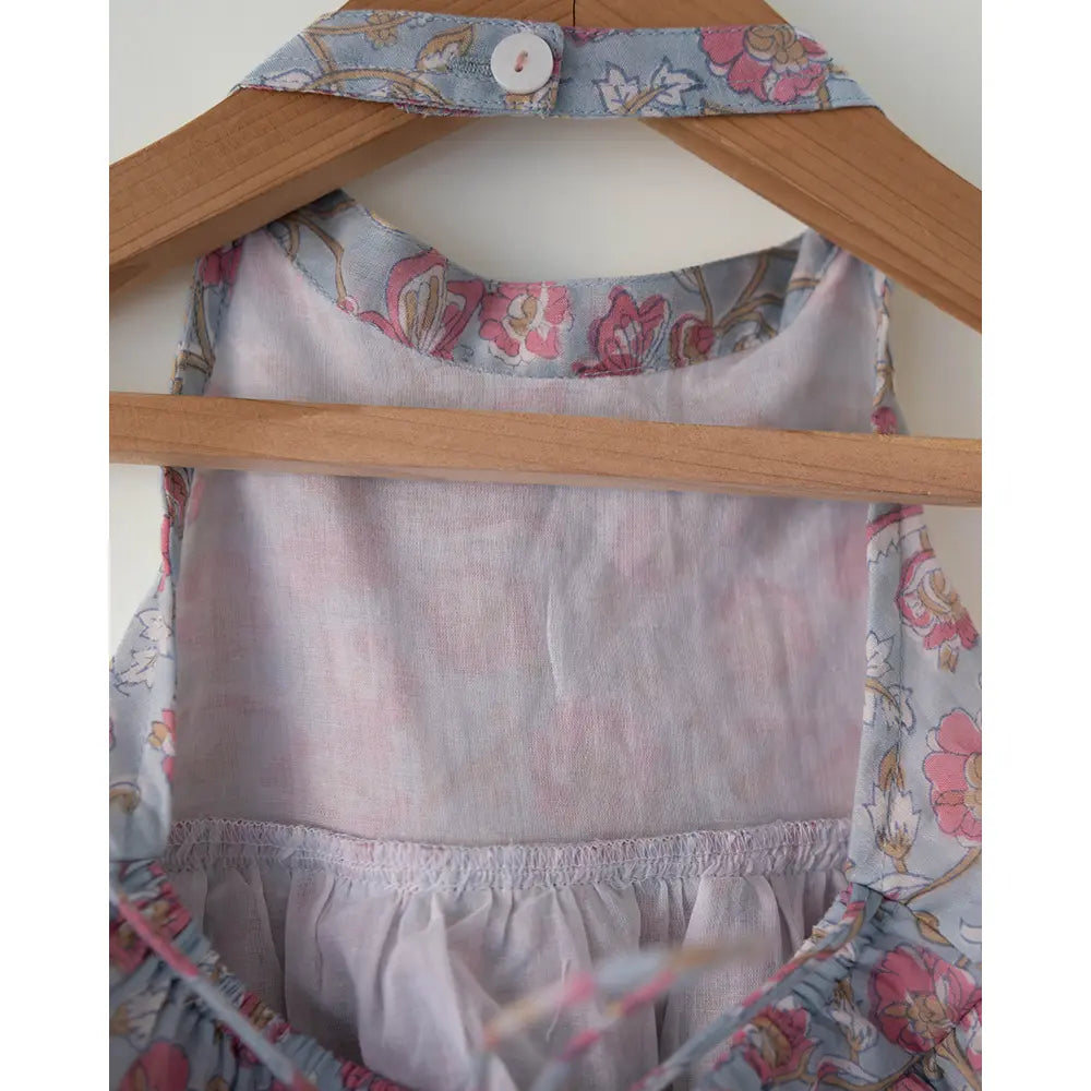 Love The World Today Flutter Sky Blue Butterfly Halter Top Skirt Co-Ord For Girls