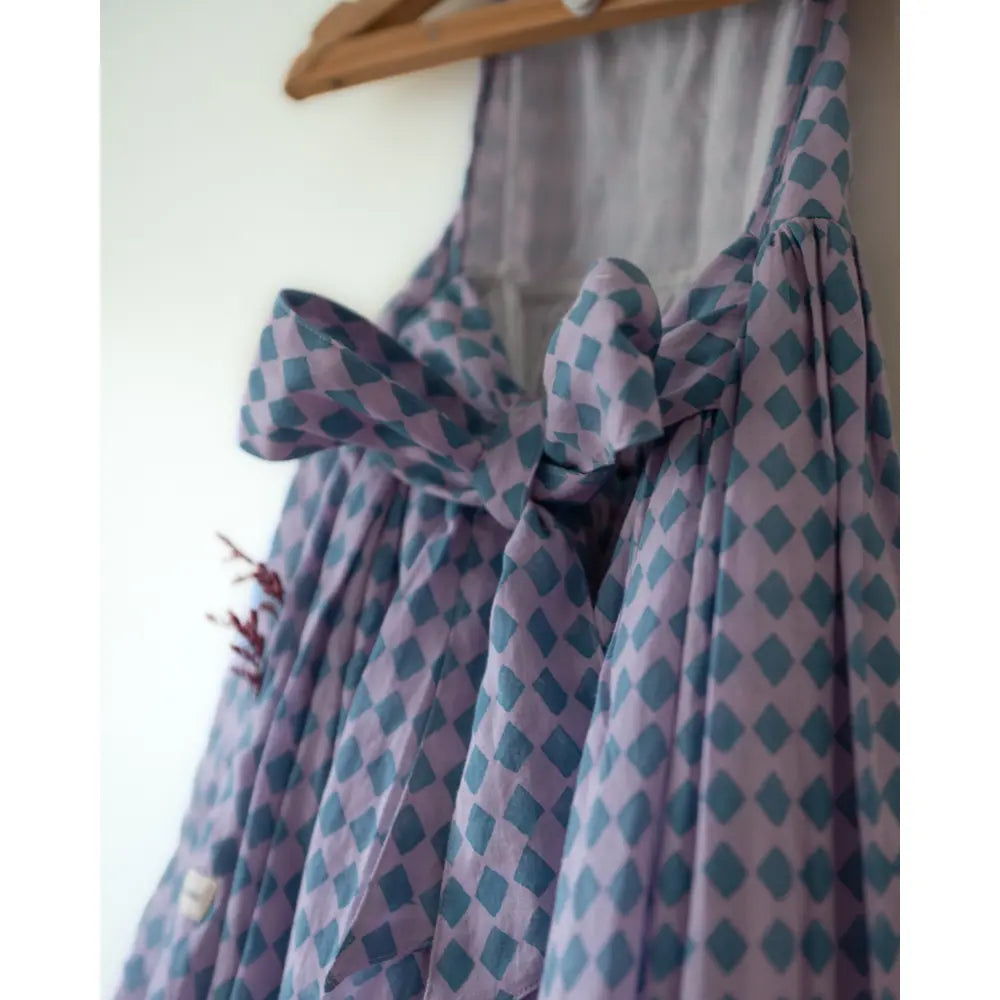 Love The World Today Saaz Purple Geometric Print Halter Maxi Dress For Girls