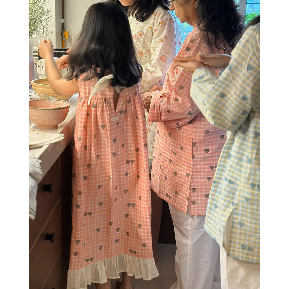 Love The World Today Nightgown - Peach Baked with Love Print - White