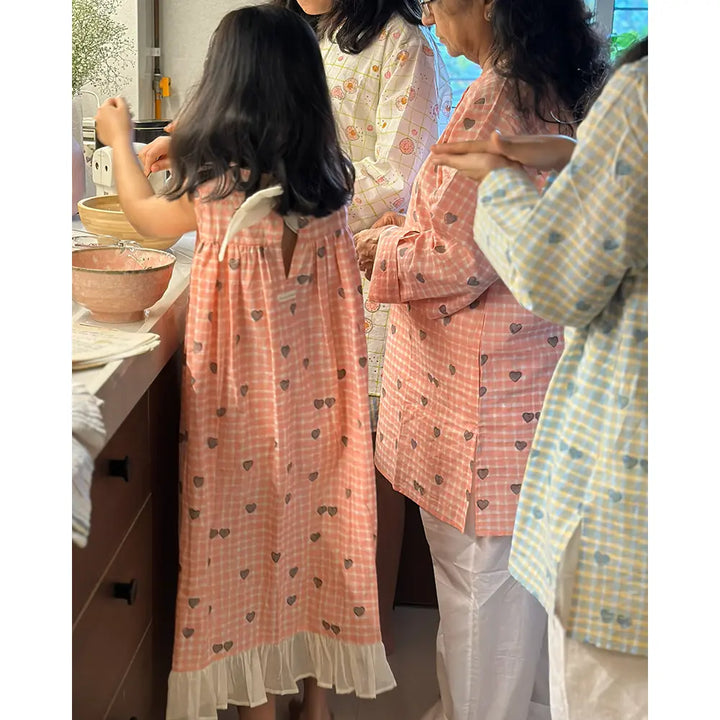 Love The World Today Nightgown - Peach Baked with Love Print - White