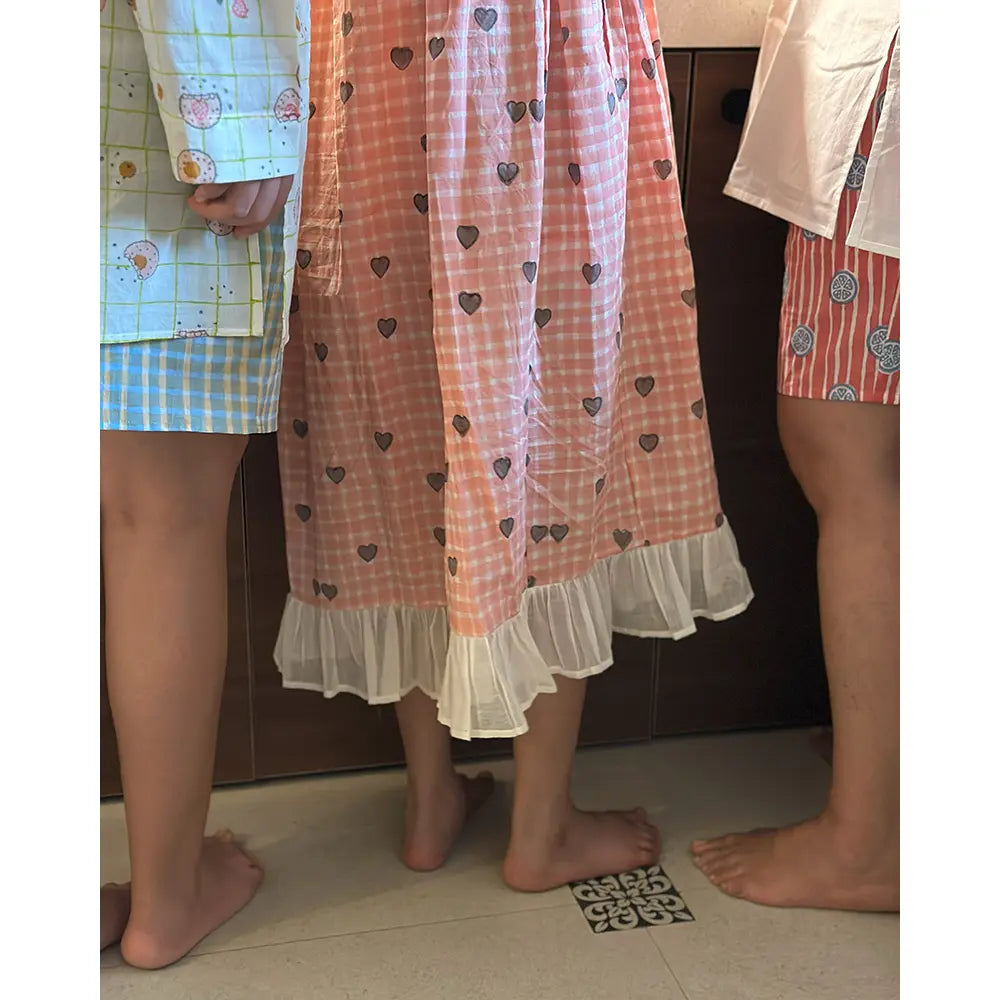 Love The World Today Nightgown - Peach Baked with Love Print - White