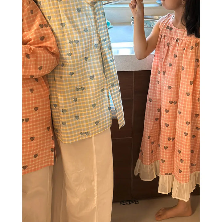 Love The World Today Nightgown - Peach Baked with Love Print - White