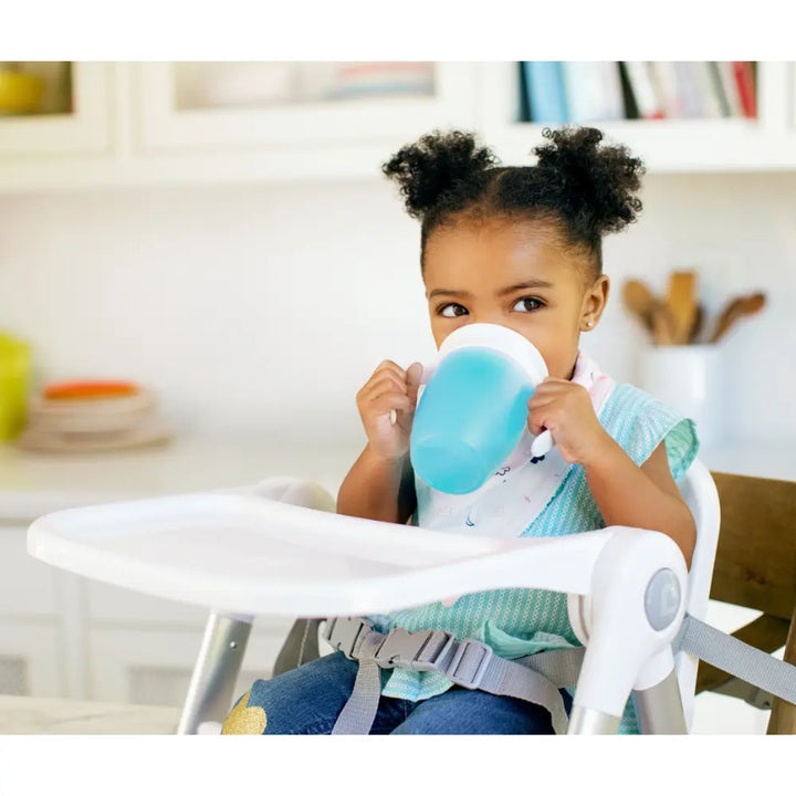Munchkin 360° Spill-Proof Trainer Cup with Handles, Spoutless Sippy Cup for Babies, Easy Transition to Open Cup, BPA-Free, 7oz, 6+ Months - Blue