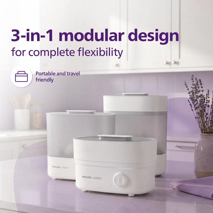 Philips Avent Sterilizer &amp; Dryer for Baby Products | Babies Fall Ill Less in Philips Avent Sterilizer Homes &amp; get 2X Better Germ Protection vs Boiling*| Built-in Dryer