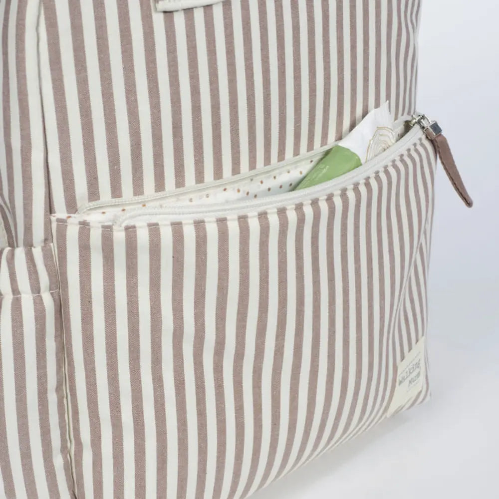 Walking Mum Praliné Moka Diaper Backpack with Changing Mat, Water-Resistant Maternity Backpack with Insulated Bottle Pocket, Wet Pocket, Multiple Organisers &amp; Stroller Straps