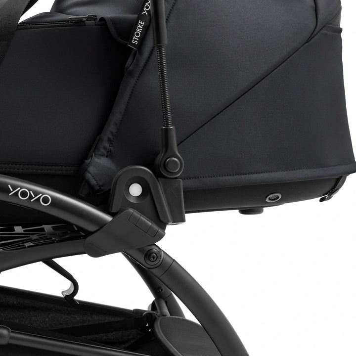 Stokke YOYO⁵ Bassinet | Lightweight Newborn Carrycot | 2-in-1 Carry Cot | Thick Double Mattress | Fully Flat Recline | Breathable Design | Easy Clip-On | Requires YOYO Frame (Sold Separately) | Black