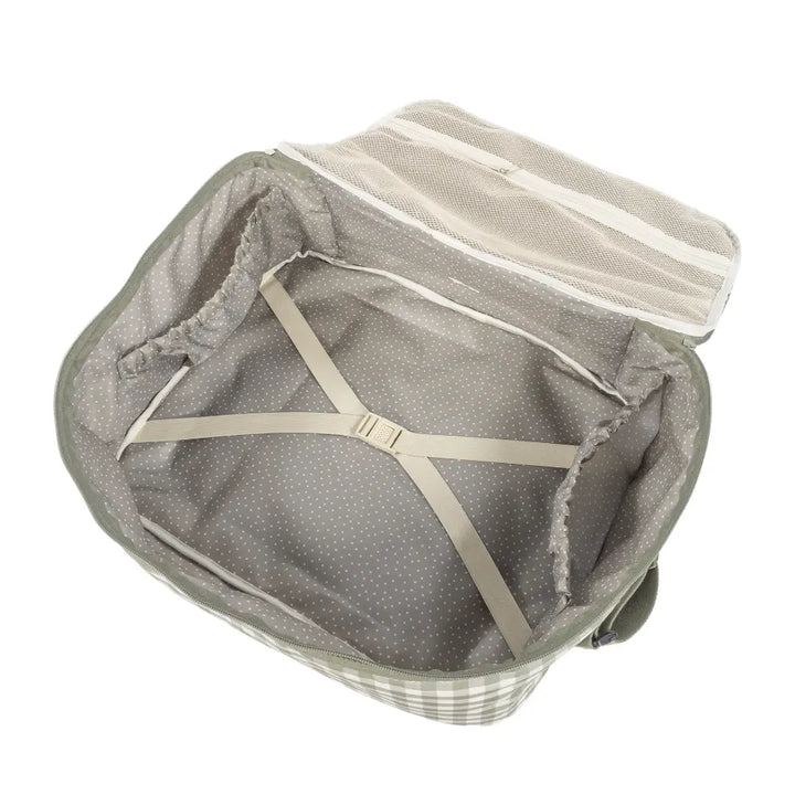 Walking Mum Maternity Hospital Bag with Large Capacity, Water-Resistant Multi-Storage Organizer, Hand Handles &amp; Shoulder Straps, Personalized Charm, Checkered Print - Stone
