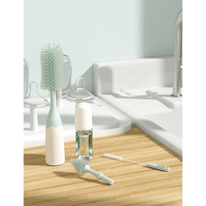 Momcozy Weaning Accessories Push-Press Design Bottle Brush Kit-Press Bubble Style Green