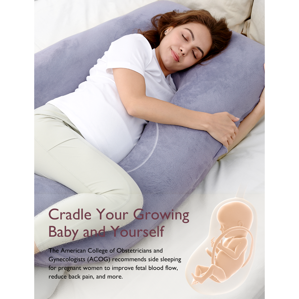 Momcozy G Shaped Pregnancy Pillow Grey