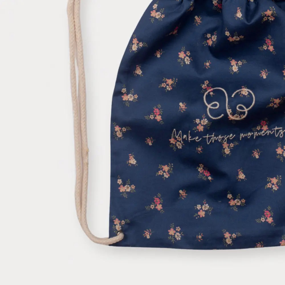 Early Sunday Bunny Bag For Girls - Ditsy Bouquet Navy