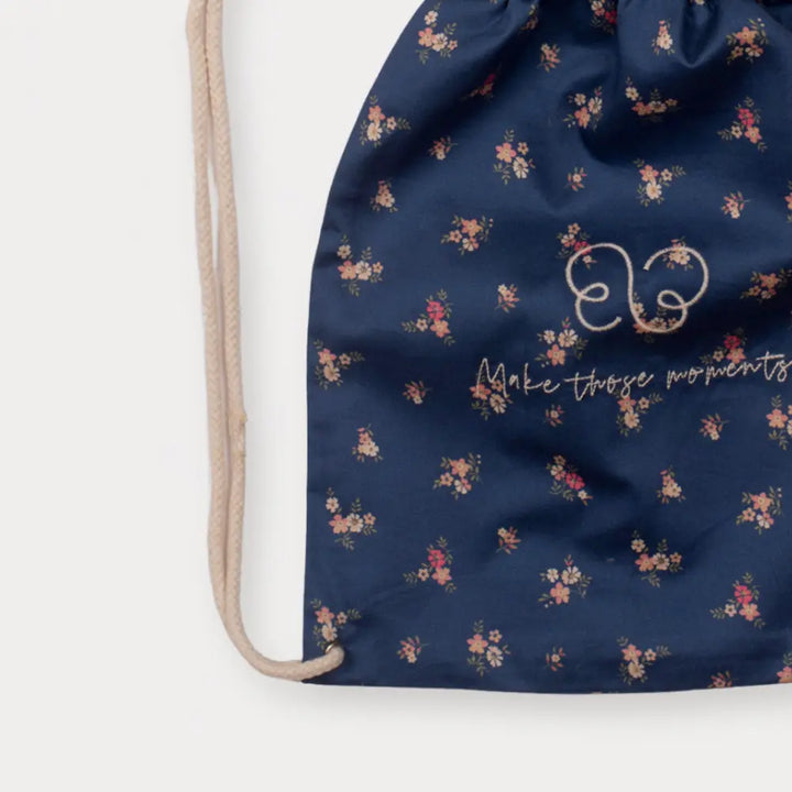 Early Sunday Bunny Bag For Girls - Ditsy Bouquet Navy
