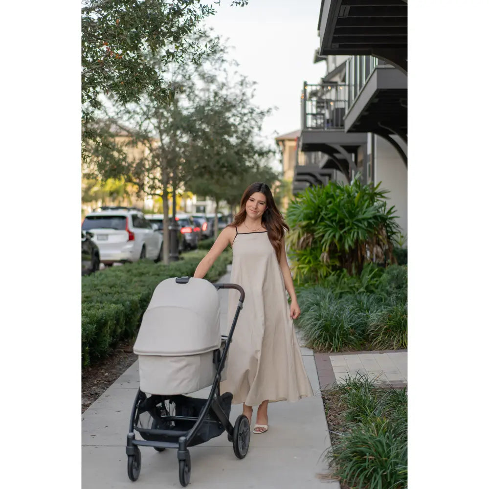 UPPAbaby Newborn Foldable Bassinet V3, Flat Recline, Stroller Carry Cot, Includes Breathable Mattress, For Kona, Cruz, Vista Stroller -  Ada/Sandstone
