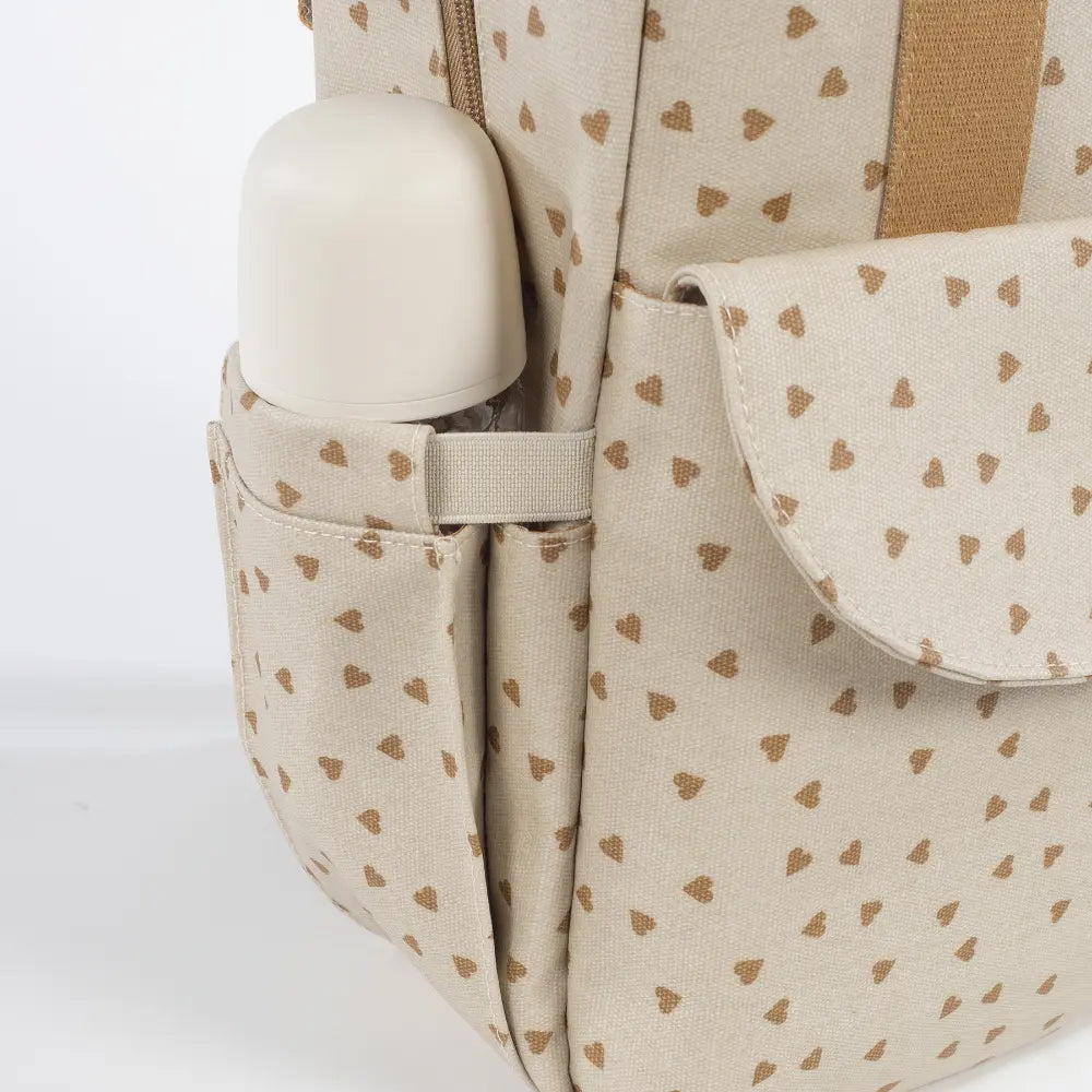 Walking Mum Diaper Backpack with Changing Pad, Large Capacity, Water-Resistant with Multi-Pocket Organizer, Insulated Bottle Pocket, Shoulder &amp; Stroller Straps, Heart Poppy Cinnamon