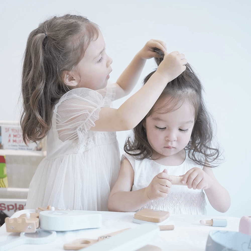 Playbox Comb &amp; Shine - Wooden Kids Hair Salon Playset