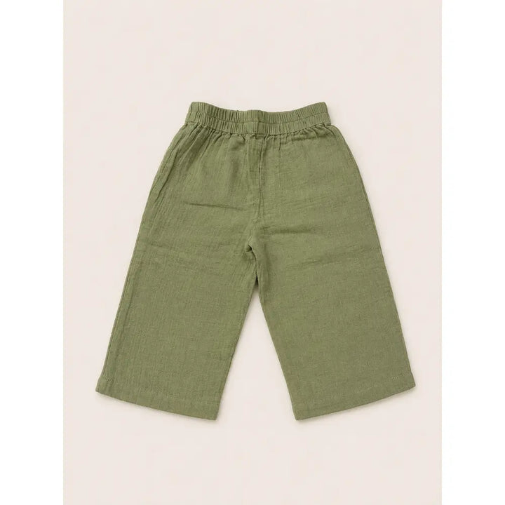 Sweetlime By AS Baby Boys Elephant Printed Cotton Mandarin Kurta with Olive Cotton Pants Co-ord Set - White &amp; Olive Green
