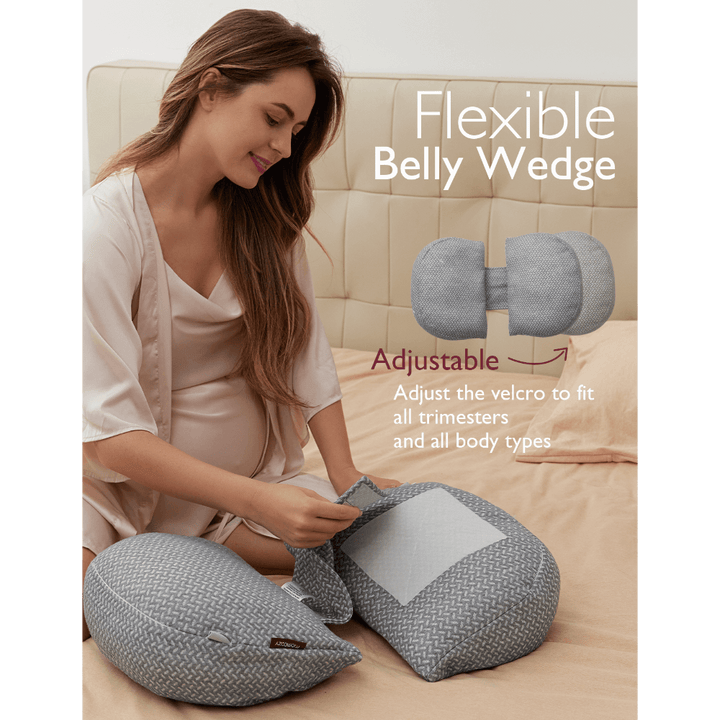 Momcozy Maternity Accessory Portable Maternity Pillow - Grey