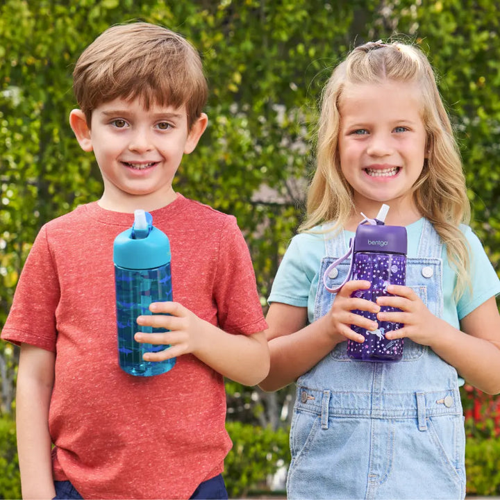 Bentgo Kids Water Bottle 450 ml, Leak-Proof Straw Bottle for Kids, Lightweighted &amp; Durable, BPA &amp; PFAS-Free Tritan Water Bottle, Ideal for School, Daycare &amp; Travel, 3 years+ - Unicorn