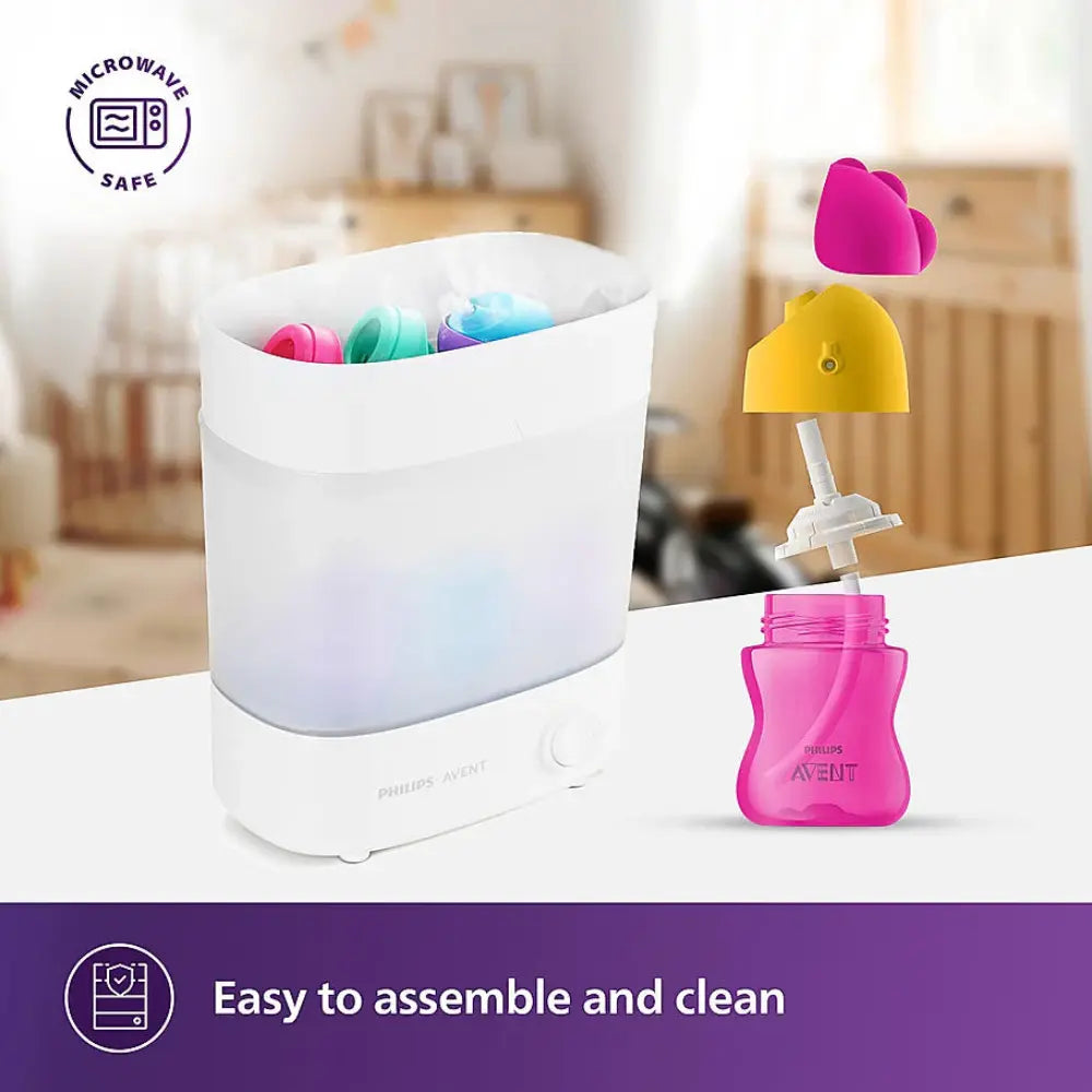 Philips Avent Sipper Bottle for Kids- | Leak proof design | Easy grip | BPA Free | Microwave safe | Ideal for 12m+ | 300ml | Pack of 1 | Assorted colours (Green/Pink) |