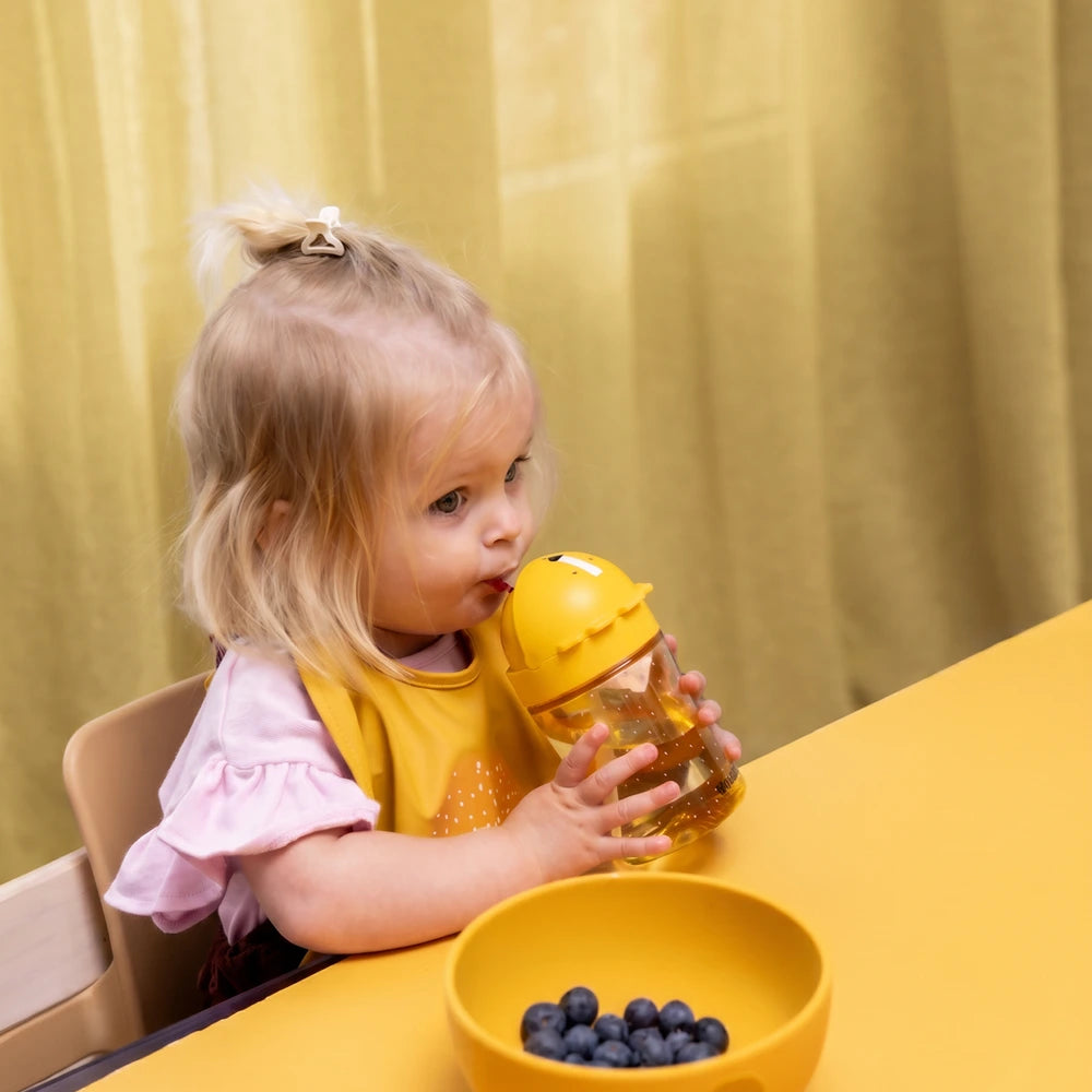 Trixie Straw Cup | Spill-Resistant Tritan™ Drinking Cup with Hygienic Lid &amp; Easy-to-Clean Design for Independent Drinking | 9 Months Onwards | Mr. Lion