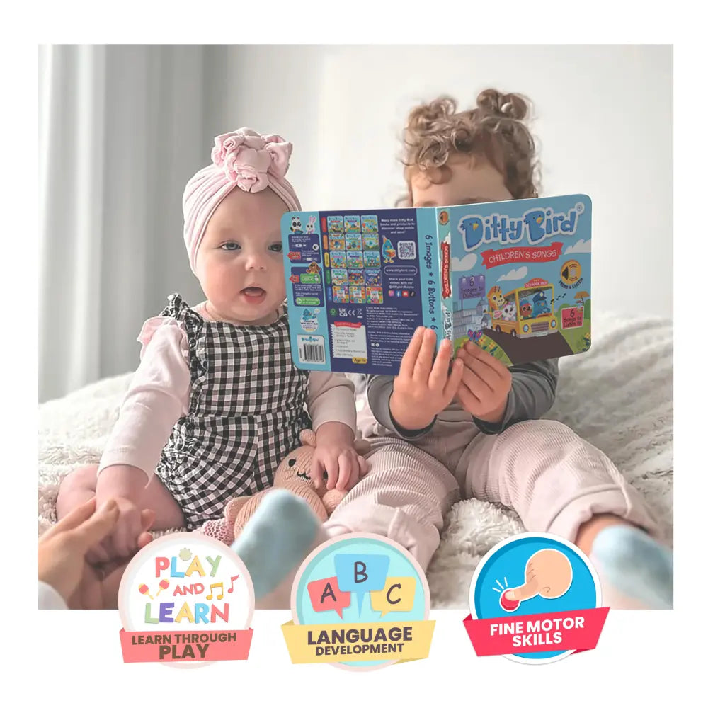 Ditty Bird Musical Book - Fun &amp; Interactive  Nursery Rhyme Book for Toddlers, Sturdy Baby Sound Books, 12M+, USB-C Rechargable - Children&