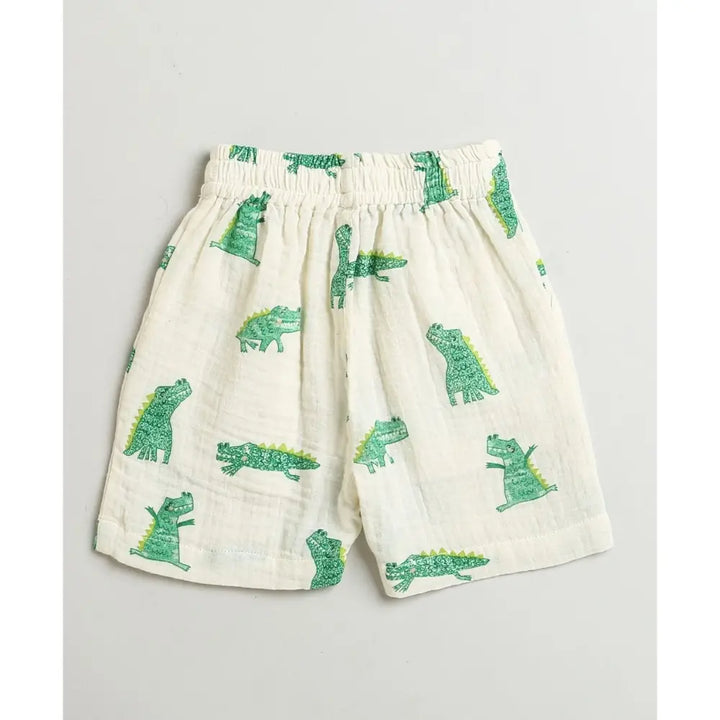 Sweetlime By As Alligator Print Cotton Co-ord Set - White