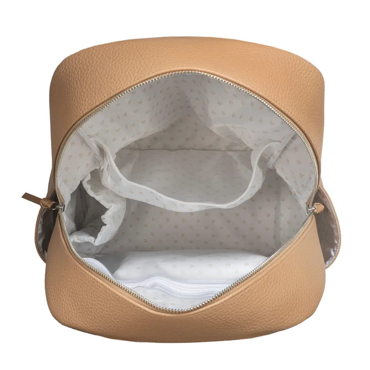 Pasito a Pasito Diaper Backpack with Changing Pad, Large Capacity Water-Resistant with Multi-Pocket Organizer, Insulated Bottle Pocket, Shoulder &amp; Stroller Straps, Icon Eco Leather - Caramel