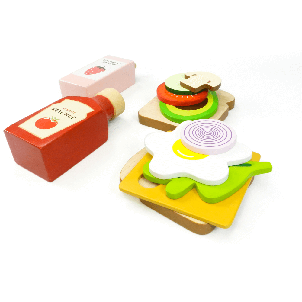 Playbox Toasty House Wooden Play Food - 13 Pcs