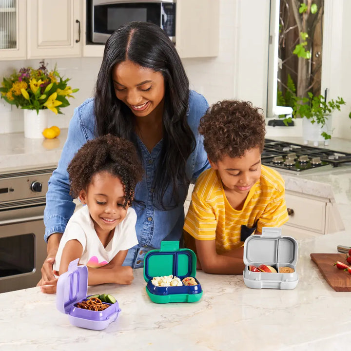 Bentgo Kids Leak-Proof Lunch Box with 2 Compartments, BPA-Free Bento Snack Box, Microwave, Dishwasher &amp; Freezer Safe, 355 ml - Purple