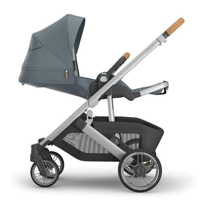 UPPAbaby  Cruz V3 Stroller - Callum - Stone Blue | Silver Frame | Sand Leather