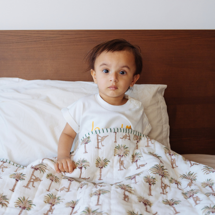 Dulaar Reversible Mulmul Quilt - Langoor Party