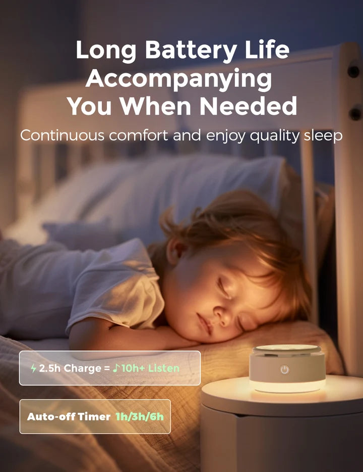 Momcozy Bedtime Portable White Baby Sound Machine (Warm Light)