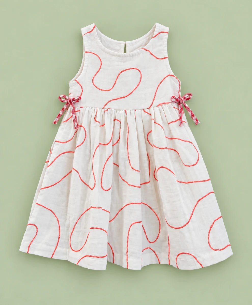 Sweetlime By AS Coral Pattaka Muslin Kurta &amp; Pants Set For Girls