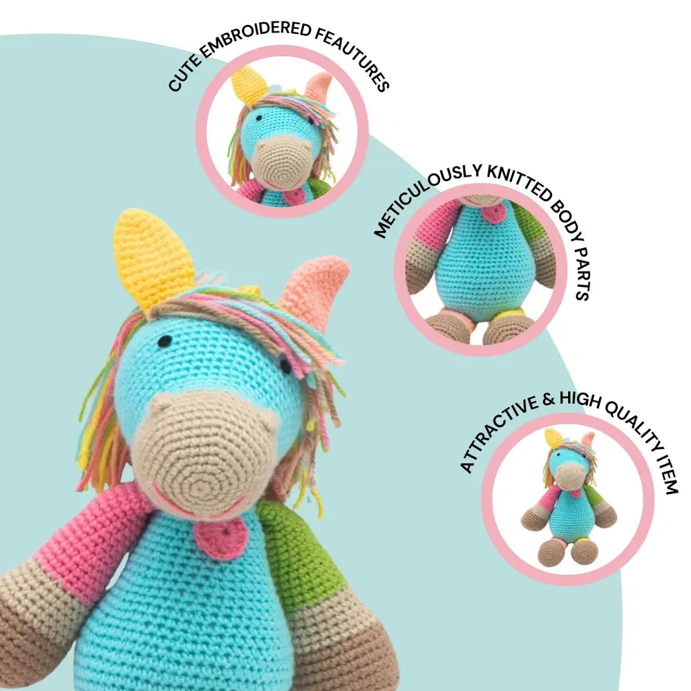 Happy Threads Scout the Horse - Handmade Crocheted Soft Toy | Kids’ Favourite Gift