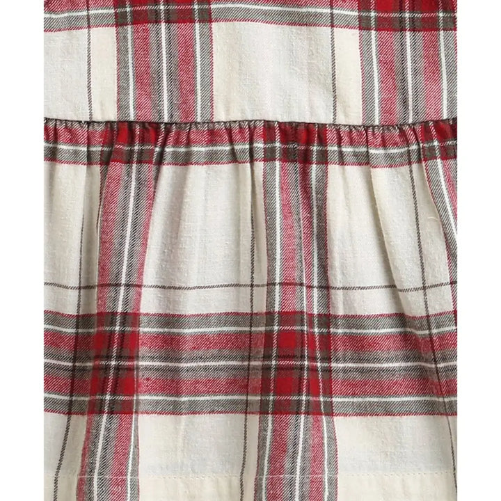 Sweetlime By AS Classic Plaid Ruffle Sleeve Top and Shorts Co-ord Set - White &amp; Red